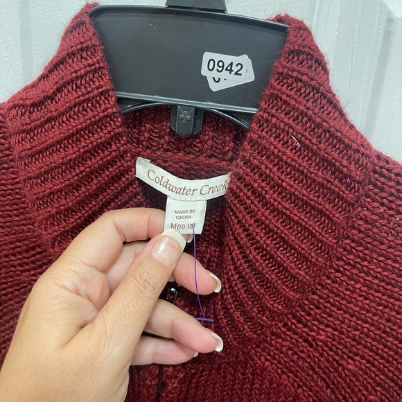 Coldwater creek sweater dress shortsleeve medium rust color zip up - Picture 10 of 10